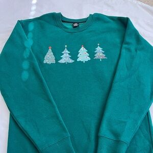 Teal Holiday Tree Sweater